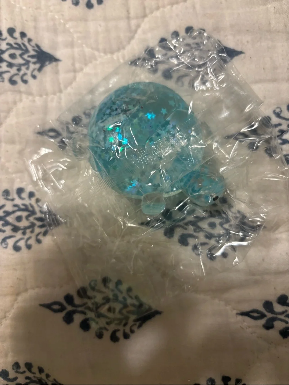 Unbranded Blue Glitter Turtle squishy toy